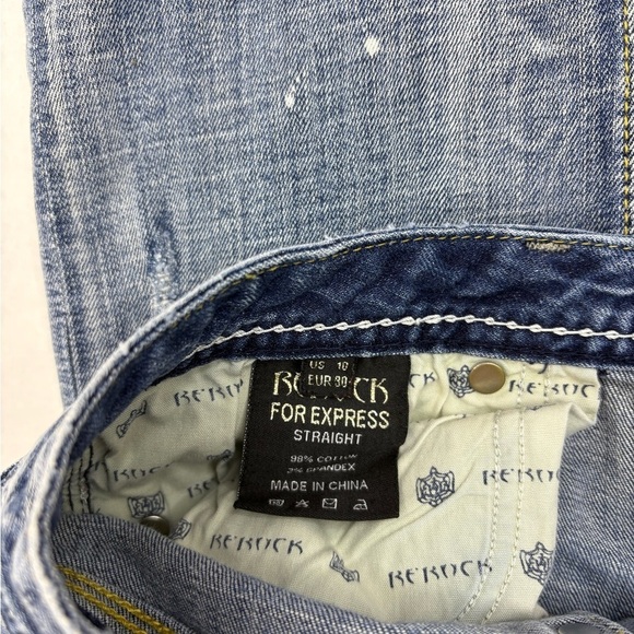 Rerock for Express Distressed Patchwork Straight Leg Jeans - Picture 3 of 5